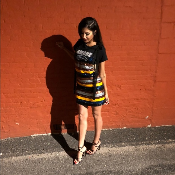 NBD Sequin Stripe Dress - Picture 9 of 10